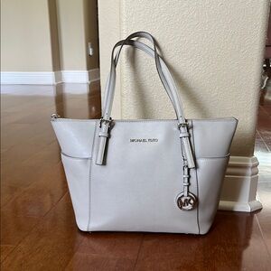 Michael Kors Pearl Grey Saffiano Leather Tote
